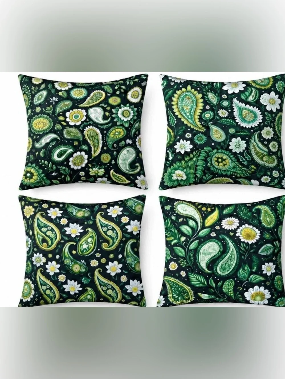 NWOT: set of (4) 17x17 Paisley Throw Pillow Cover - Floral Accent for Home
